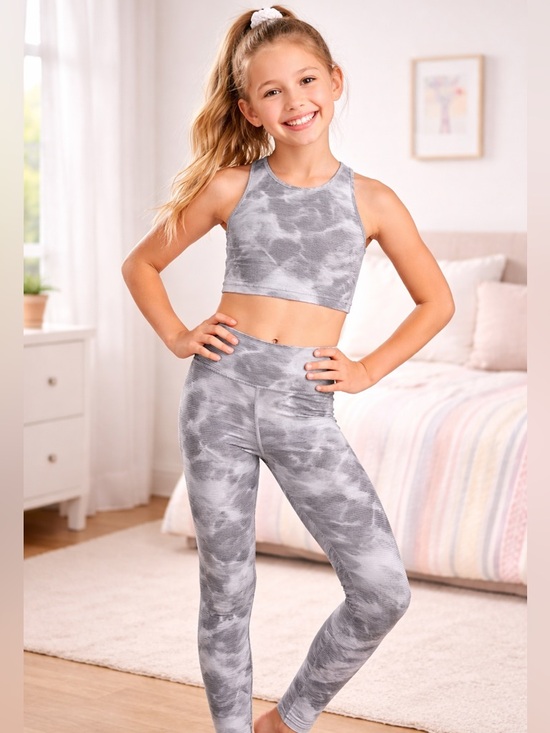 Athleta Other - Athleta Girl Tie Dye Active Set Size M 8-10 Leggings + Crop Tank Yoga Gym